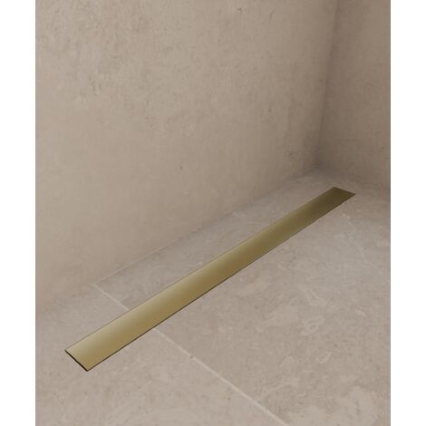 Duschrinne aus Edelstahl Gebürstetes Gold - 80 cm