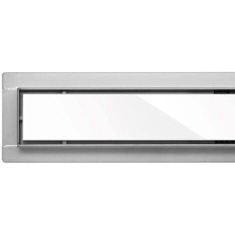 Duschrinne, Bodenablauf 70cm White Glass
