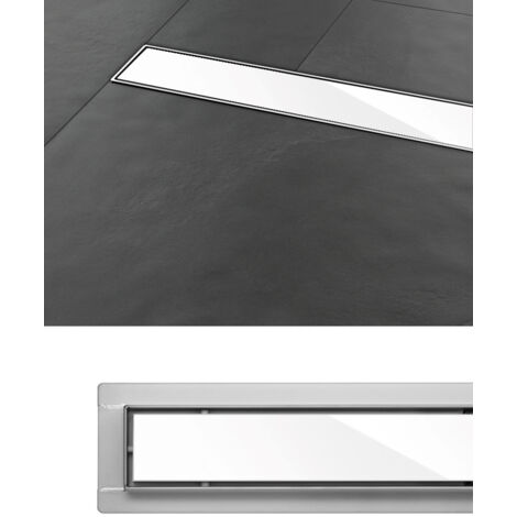 Duschrinne, Bodenablauf 80cm White Glass