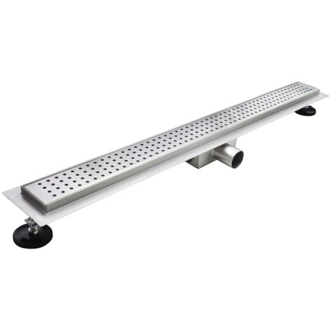 Duschrinne Bodenablauf Kreise aus Edelstahl sehr flach R7 90cm