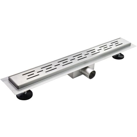 Duschrinne Bodenablauf Quadrate aus Edelstahl sehr flach R8 90cm