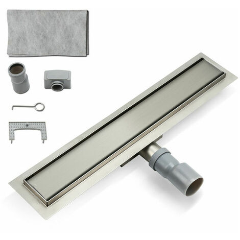 Duschrinne Edelstahl-Duschrinne mit Aufkantung Wand-Bodenablauf Full Set Randablauf 2 in 1, verdeckte Rinne mit Geruchsstopper und Haarsieb 70 cm