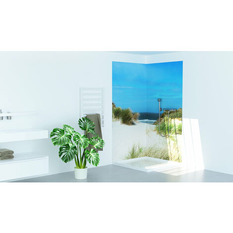 Duschrückwand NORDSEE in zwei verschiedenen Größen 100 x 205 x 0,3 cm LINKS