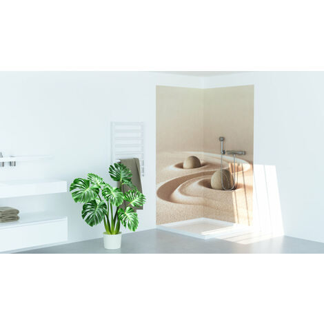 Duschrückwand Set STEINE-SAND 125x250x0,3cm links