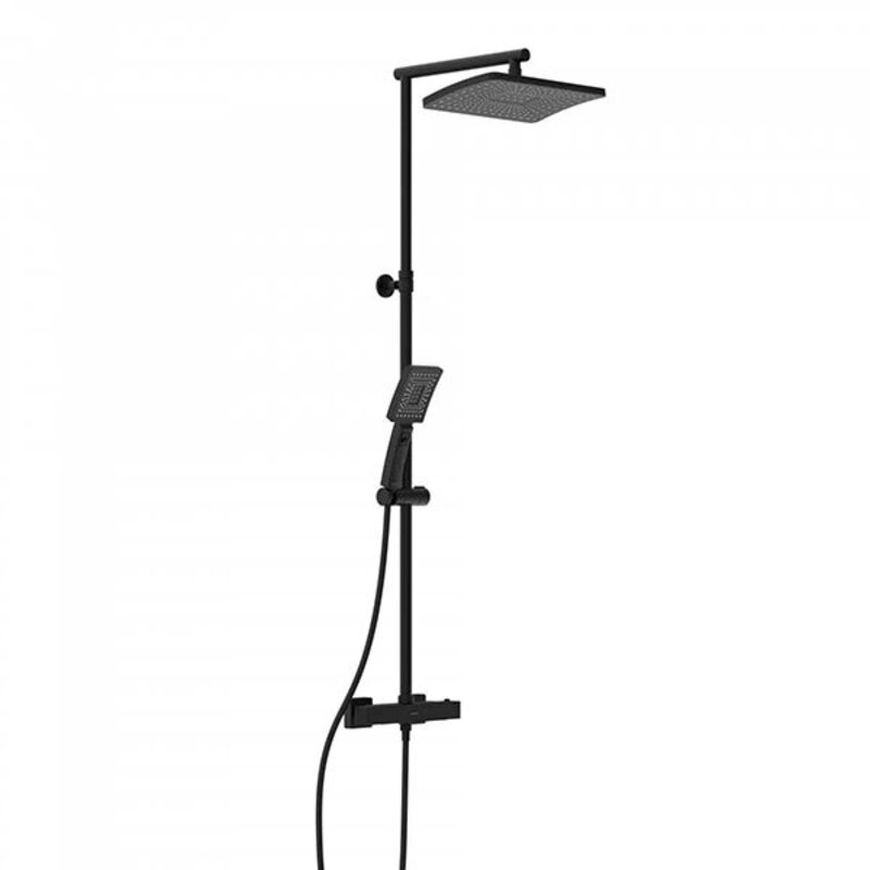 Schütte Duschsäule – Mattschwarz – Doppelter Duschkopf – Mit Wasserhahn - 60170