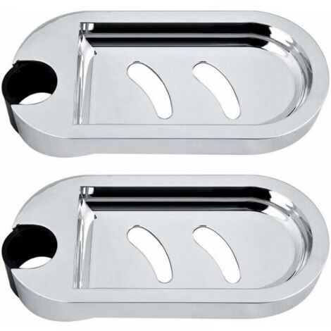 Duschseifenschale, 2er-Set, Seifenschale für Duschstange, Wandhalterung für Schwamm, Lochdurchmesser 25 mm