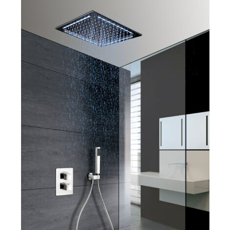 Duschset Rain Light Quadro (KaltweiÃŸes Ambiente-LED)