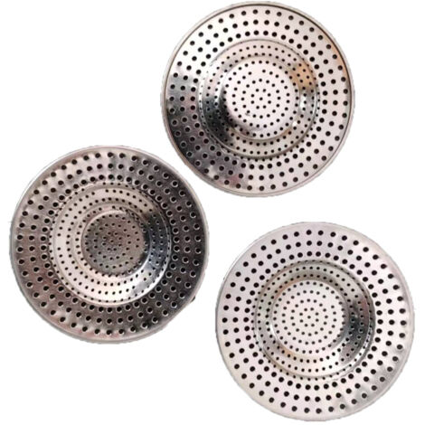 Duschsieb aus Edelstahl (3er-Set), Haarduschensieb, Spülbeckensieb