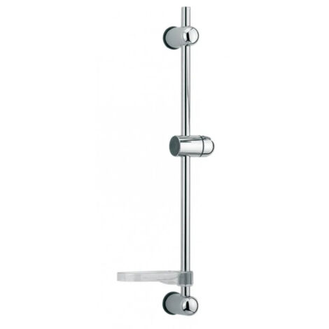 Duschstange Durchmesser 18 mm mit variablem Achsabstand, inklusive Seifenschale, Edelstahl und ABS