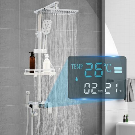 Duschsystem Douchepaneel Regenduschset Duschköpfe mit Digitalanzeige