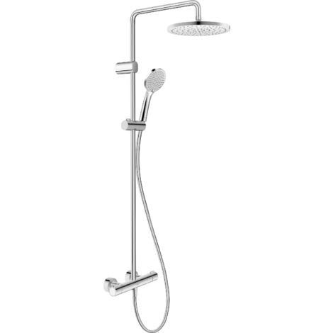 Duschsystem Duravit Universal, mit 3 Strahlarten (Rain, Intense Rain, Soft Rain), wassersparend, reinigungsfreundlich, Winkel verstellbar, Chrom