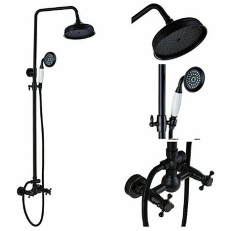 Duschsystem Dusch Armatur Duschset Badezimmer Regendusche Brause Antik Badezimmer Brause Schwarz Thermostat Mischer