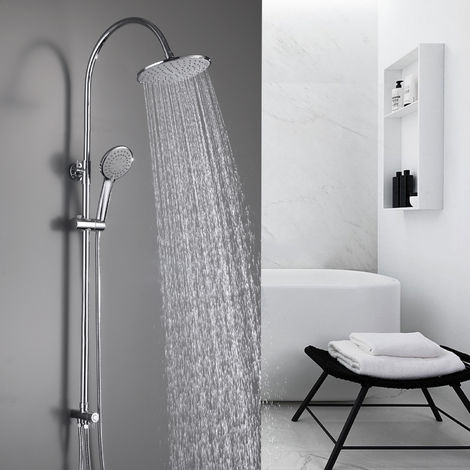 Duschset Regendusche Duschsystem Duscharmatur Duschstange Kopfbrause Set Chrom
