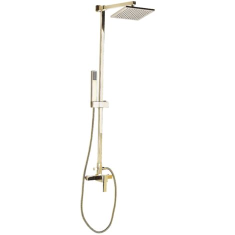 Duschsystem mit Mischbatterie und Regenbrause TAGBO Gold
