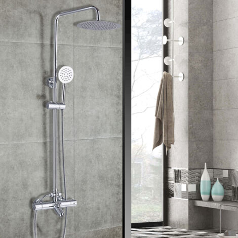Duschsystem mit Thermostat Duschset Regendusche Badewanne Handbrause Kopfbrause