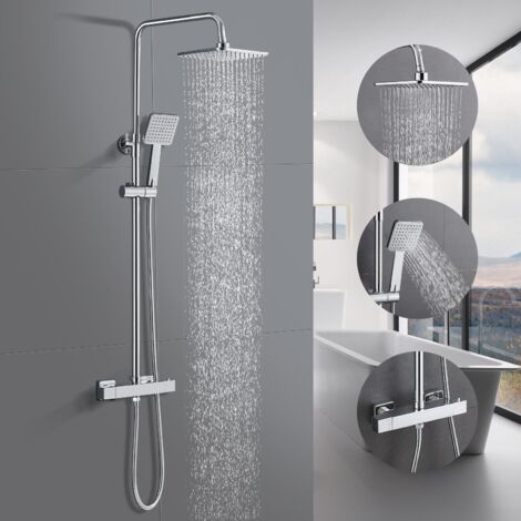 Duschsystem mit Thermostat Regendusche mit Armatur Edelstahl
