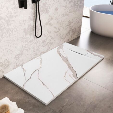 DUSCHTASSE BAZALT CARRARA WHITE 90X120