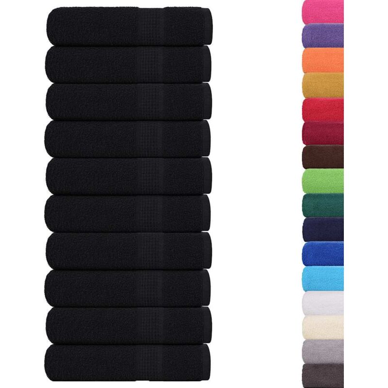 Duschtücher 10 Stk. Schwarz 70x140 Cm 360 G/m² 100% Baumwolle Vidaxl
