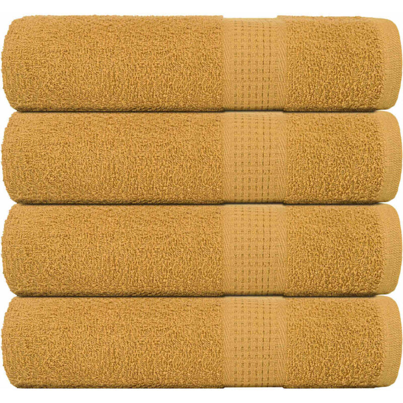 Vidaxl Duschtücher 4 Stk. Golden 70x140 Cm 360 G/m² 100% Baumwolle