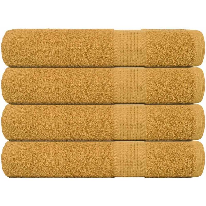 Handtücher 4 Stk. Golden 100x200 Cm 360 G/m² 100% Baumwolle Vidaxl