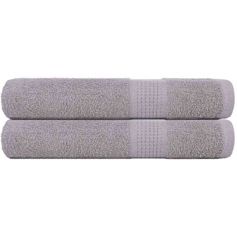 Handtücher 2 Stk. Grau 100x200 Cm 360 G/m² 100% Baumwolle Vidaxl