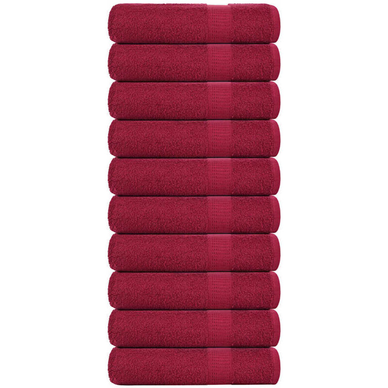 Duschtücher 10stk. Bordeauxrot 70x140cm 360 G/m² 100% Baumwolle - Vidaxl