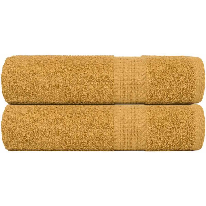 Duschtücher 2 Stk. Golden 70x140 Cm 360 G/m² 100% Baumwolle Vidaxl