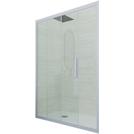 Duschtür gleittür pvc  cm Klarglas Vintage-Blau Deco