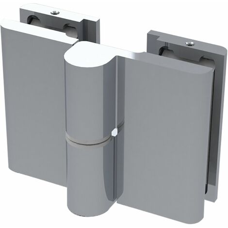 Duschtür Scharnier 8411N 180 Grad Glas-Glas links, Zamak verchromt poliert