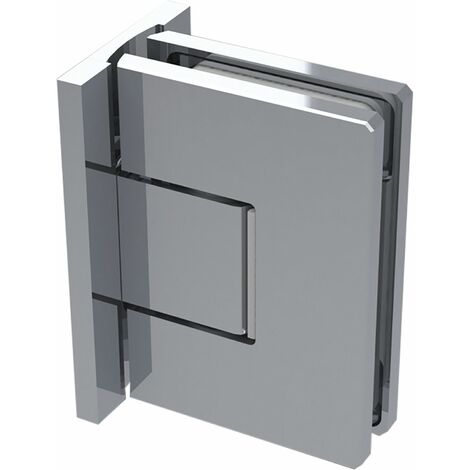 Duschtür Scharnier 8500N 90 Grad Glas-Wand mittig, Messing verchromt poliert