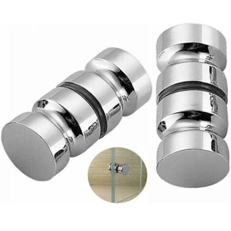 Duschtürgriffe, Badezimmer-Duschtürgriff, 30 mm Ersatzgriffe aus poliertem Chrom, robuster runder Glastürgriff aus Edelstahl MUMU