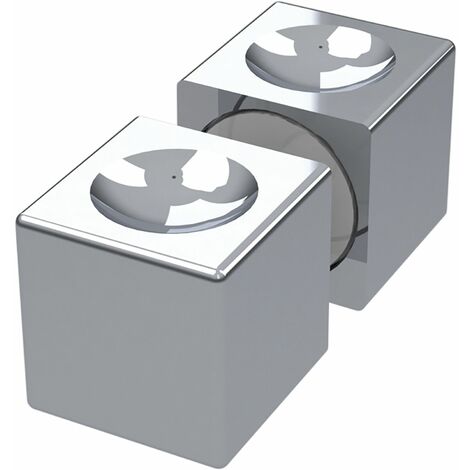 Duschtürknopf eckig 20x20mm - Duschtür Griff beidseitig, Alu verchromt poliert