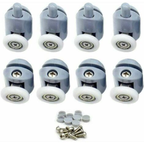 Duschtürrollen – 8er-Set Rollen für Duschschiebetüren, Durchmesser 25 mm.