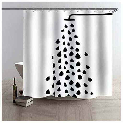 Duschvorhänge mit Haken, wasserdichter und schimmelresistenter Badezimmervorhang 180x180cm