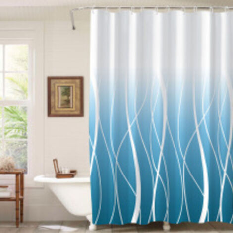 Duschvorhang, 180 cm breit x 180 cm hoch, wasserdicht, schimmelresistent, beschwerter Saum, Polyesterfaser, waschbar, geeignet für