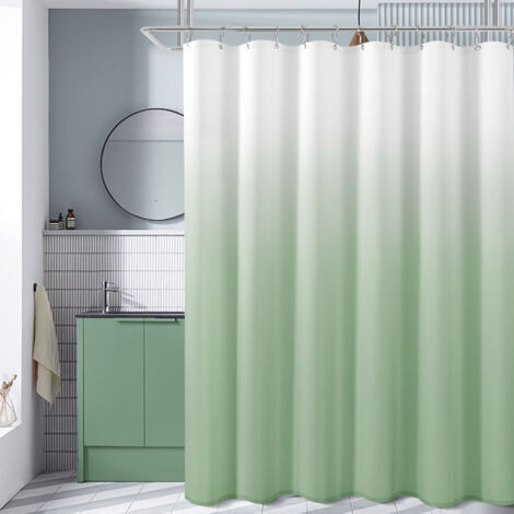 Duschvorhang 180 x 180 cm grüner Duschvorhang wasserdichter bedruckter Polyester-Duschvorhang