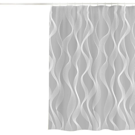 Duschvorhang 180 x 180 cm, schimmelresistent, geometrisches Muster, dickes Polyester