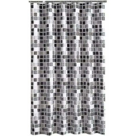 Duschvorhang 200 x 200 cm (B x H), schimmelresistent, antibakteriell, wasserabweisend, weiches Polyestergewebe