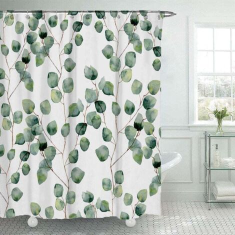 Duschvorhang, Anti-Schimmel und Wasserdichter Duschvorhang, mit 12 Duschvorhangringen, Bedruckter Wasserdichter Polyester-Duschvorhang, 180cm 200cm