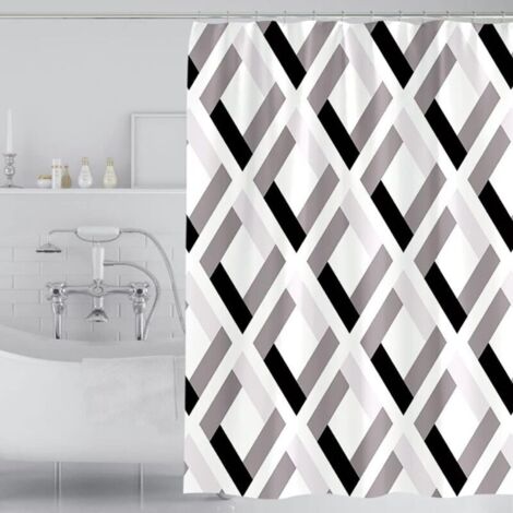 Duschvorhang aus Stoff, 180 x 200 cm, schimmelresistent, beschwert und waschbar
