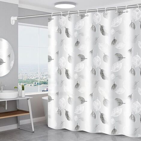 Duschvorhang, Duschvorhang aus Polyester, Anti-Schimmel-Duschvorhang, Transparenter Duschvorhang, Waschbarer Duschvorhang, Weißer Duschvorhang aus Stoff (180 x 180 cm, Stück)