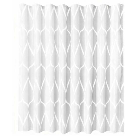 Duschvorhang mit geometrischem Muster und Ringen, wasserdicht, schimmelresistent, aus dickem Polyester, geeignet für Badewannen und Duschräume - 180 x 180 cm (grau)
