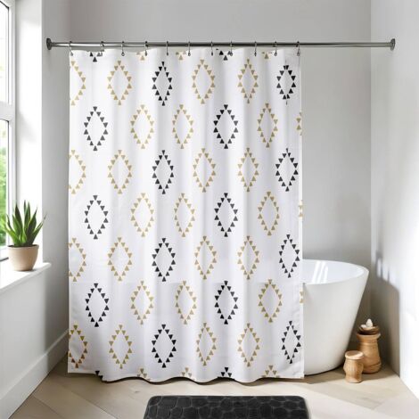 Duschvorhang peva 180x180cm 12 ringe weiss - lima - Tendance