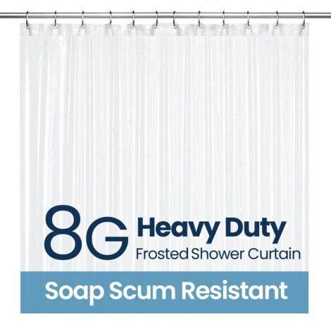 Duschvorhang, PEVA 8G Duschvorhänge für Badewanne und Badezimmer Anti-Schimmel mit 12 Duschvorhanghaken Matt 180cm x 180cm