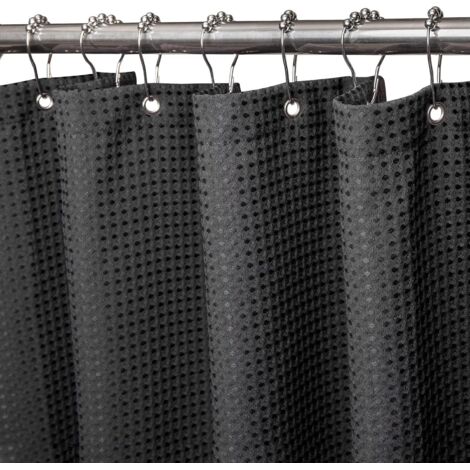 Duschvorhang, schimmelresistentes Material – 182 x 182 cm (schwarz), strapazierfähig