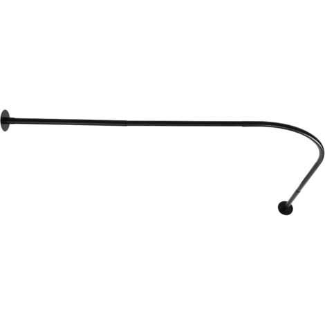 Duschvorhangstange Ohne Bohren – L-förmig, Edelstahl, Verstellbar (70-95 X 105-165 Cm) – Für Badewanne, Dusche & WC – Schwarz