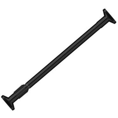 Duschvorhangstange, einziehbare Duschvorhangstange, ohne Stanzen, Schwarz, 50–80 cm