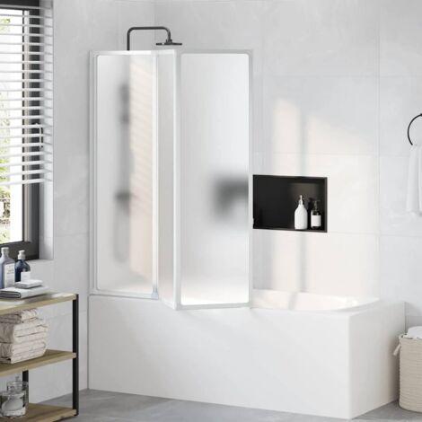 Duschwand 141 x 132 cm 3 Paneele Faltbar