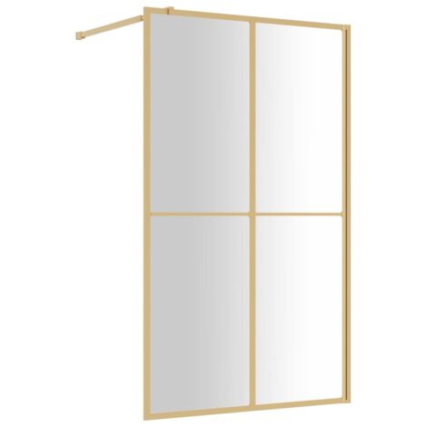 Duschwand aus ESG-Glas transparent gold 118x195 cm