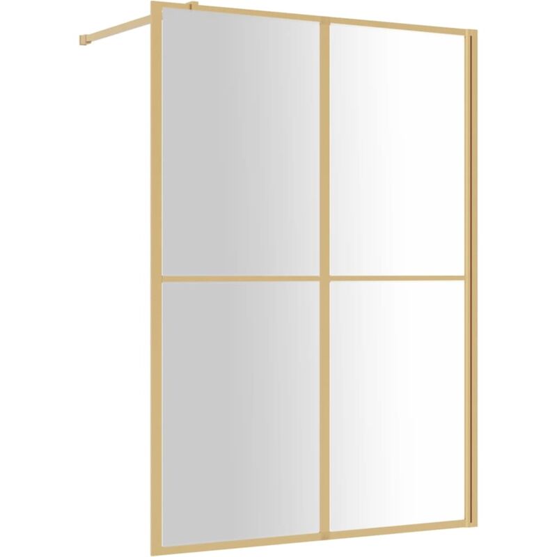Vidaxl Duschwand Mit Transparentem Esg-glas Gold 140x195 Cm